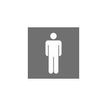 Pickup Home 3D - Plaque Acrylique Hommes - 9 x 9 cm - gris