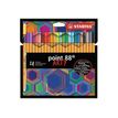4006381557474-STABILO point 88 ARTY - Pack de 24 stylos-feutres - 0,4 mm - couleurs assorties-Avant-0