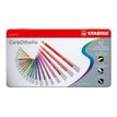 4006381279574-STABILO CarbOthello - 12 Crayons de couleur aquarellables - Boîte métal - Couleur fusain -P_77032182_1-0