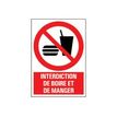 Pickup - Plaque de signalisation - 230 x 330 mm - pas de nourriture/boissons autorisées