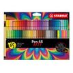 4006381583183-STABILO Pen 68 ARTY - feutre - noir, bleu clair, jaune, orange, brun, rose, vert clair, rouge carmin, vert émeraude, abricot, gris de Payne, bleu prussien, jaune citron, lilas, blush, moutarde, gris foncé, gris chaud, bleu foncé, ver-Avant-0