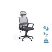 Fauteuil de bureau LIBERTY 02 - accoudoirs fixes - appui-tête réglable - noir et gris