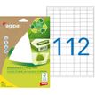 APLI-Agipa - Permanente acryl kleeflaag - wit - 12 x 18.3 mm 1568 etiket(ten) (14 vel(len) x 112) etiketten
