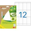 Agipa Etiquettes - Permanente acryl kleeflaag - wit - 56 x 34 mm 168 etiket(ten) (14 vel(len) x 12) etiketten