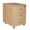 Simmob - Voetsteun - mobiel - 3 lades - onderdeelplank, MDF - beuken