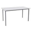 Table de réunion Rectangulaire - 120 x 60 cm - Pieds carrés aluminium - blanc perle