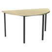 Table de réunion Demi-lune - 120 x 60 cm - Pieds carrés anthracite - imitation érable