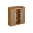 Gautier office Sliver - Sideboard - 6 planken - 2 deuren - onderdeelplank, gehard glas - eiken