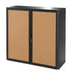 Paperflow easyOffice - Keukenkast - 2 planken - 2 deuren - metaal, high-impact tinted polysterene - zwart, beuken