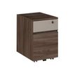 Gautier office VERMONT - Voetsteun - mobiel - 2 lades - onderdeelplank - smoked walnut