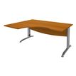 2012348121857-Bureau compact à gauche IDRA - L180 cm - Pieds alu - plateau imitation Merisier (Pieds de renfort obligato-P_79376907_1-0