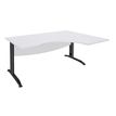 2012348122175-Bureau compact à droite IDRA - L180 cm - Pieds anthracite - plateau Blanc perle (Pieds de renfort obligato-P_79376939_1-0