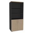 Burocean PRO - Boekenkast - 4 planken - 2 deuren - licht eiken, antraciet