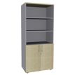Burocean PRO - Boekenkast - 4 planken - 2 deuren - esdoornbruin, parelwit