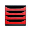 9002493423206-Exacompta BigBox - Module de classement 4 tiroirs - noir/rouge carmin-P_79381579_1-0