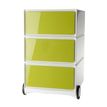 Paperflow easyBox - Voetsteun - mobiel - 3 lades - ABS-plastic, polystyreen - wit, groen