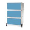 Paperflow easyBox - Voetsteun - mobiel - 3 lades - ABS-plastic, polystyreen - wit, blauw