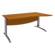 3253310150010-Bureau droit IDRA - Vague à droite - L160 cm - Pieds alu - plateau imitation Merisier-P_79408630_1-0