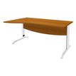 3253310150164-Bureau droit IDRA - Vague à gauche - L140 cm - Pieds blancs - plateau imitation Merisier-P_79408645_1-0