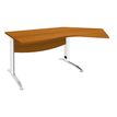 3253310150201-Bureau 135° IDRA - retour d'angle à droite - L180 cm - Pieds blanc - plateau imitation Me-P_79408649_1-0