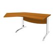 3253310150218-Bureau 135° IDRA - retour d'angle à gauche - L180 cm - Pieds blanc - plateau imitation Me-P_79408650_1-0
