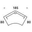0400794086516-Bureau symétrique 120° IDRA - L180 cm - Pieds blanc - plateau imitation Merisier-P_79408651_4-3
