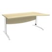 3253310150393-Bureau droit IDRA - Vague à droite - L140 cm - Pieds blancs - plateau imitation Erable-P_79408668_1-0