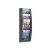 Paperflow MURAL QUICK FIT - Literatuurhouder - te bevestigen aan wand - 5 compartimenten - voor A5 - zwart, transparant