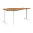 Bureau compact 90° à gauche YES ! - 160 cm - Pieds métal fixes - Merisier