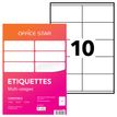 Office Star - Wit - 105 x 57 mm 1000 etiket(ten) (100 vel(len) x 10) etiketten