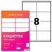Office Star - Wit - 105 x 70 mm 800 etiket(ten) (100 vel(len) x 8) etiketten