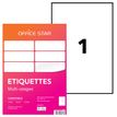 Office Star - Wit - A4 (210 x 297 mm) 100 etiket(ten) (100 vel(len) x 1) etiketten