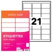 Office Star - Wit - 63.5 x 38.1 mm 2100 etiket(ten) (100 vel(len) x 21) etiketten