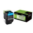 Lexmark 802HC - Hoog rendement - cyaan - origineel - tonercartridge LCCP, LRP - voor Lexmark CX410de, CX410dte, CX410e, CX510de, CX510dhe, CX510dthe