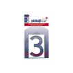 PICKUP Home 3D Milan 60 - Teken - number - 60 mm - voor bevestiging op oppervlak - zelfklevend - wit