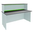 3253310161313-Banque d'accueil LUMINA - avec réhausse - L140 x H115 x P80 cm - Bande translucide Anis - -P_79432147_1-0