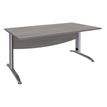3253310161634-Bureau droit IDRA - L160 cm - Pieds alu - plateau imitation Chêne gris-P_79432178_1-0