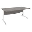 3253310161641-Bureau droit IDRA - L160 cm - Pieds blanc - plateau imitation Chêne gris-P_79432179_1-0