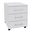 Burocean - Voetsteun - mobiel - 3 lades - parelwit