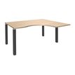 3253310164147-Bureau compact EXPRIM - L160 cm - Retour droite - Plateau imitation Chêne clair - Pieds carbone (Pieds de renfort obligato-P_79432295_1-0