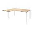 3253310164260-Bureau compact EXPRIM - L160 cm - Retour gauche - Plateau imitation Chêne clair - Pieds blanc (Pieds de renfort obligato-P_79432307_1-0