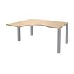 3253310164277-Bureau compact EXPRIM - L160 cm - Retour gauche - Plateau imitation Chêne clair - Pieds alu (Pieds de renfort obligato-P_79432308_1-0
