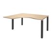 3253310164284-Bureau compact EXPRIM - L160 cm - Retour gauche - Plateau imitation Chêne clair - Pieds carbone (Pieds de renfort obligato-P_79432309_1-0