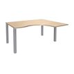 3253310164420-Bureau compact EXPRIM - L180 cm - Retour droite - Plateau imitation Chêne clair - Pieds alu (Pieds de renfort obligato-P_79432323_1-0