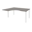 3253310164598-Bureau compact EXPRIM - L180 cm - Retour gauche - Plateau imitation Chêne gris - Pieds blanc (Pieds de renfort obligato-P_79432340_1-0