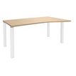 3253310165014-Bureau Vague EXPRIM - L160 cm - Retour droite - Plateau imitation Chêne clair - Pieds blan-P_79432382_1-0