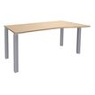 3253310165021-Bureau Vague EXPRIM - L160 cm - Retour droite - Plateau imitation Chêne clair - Pieds alu-P_79432383_1-0