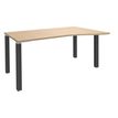 3253310165038-Bureau Vague EXPRIM - L160 cm - Retour droite - Plateau imitation Chêne clair - Pieds carb-P_79432384_1-0
