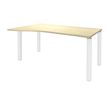 3253310165106-Bureau Vague EXPRIM - L160 cm - Retour gauche - Plateau imitation Erable - Pieds blanc-P_79432391_1-0