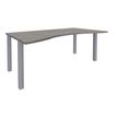 Burocean Exprim - Bureau - rechthoekig met geprofileerde zijkant - grijs eiken - aluminium basis